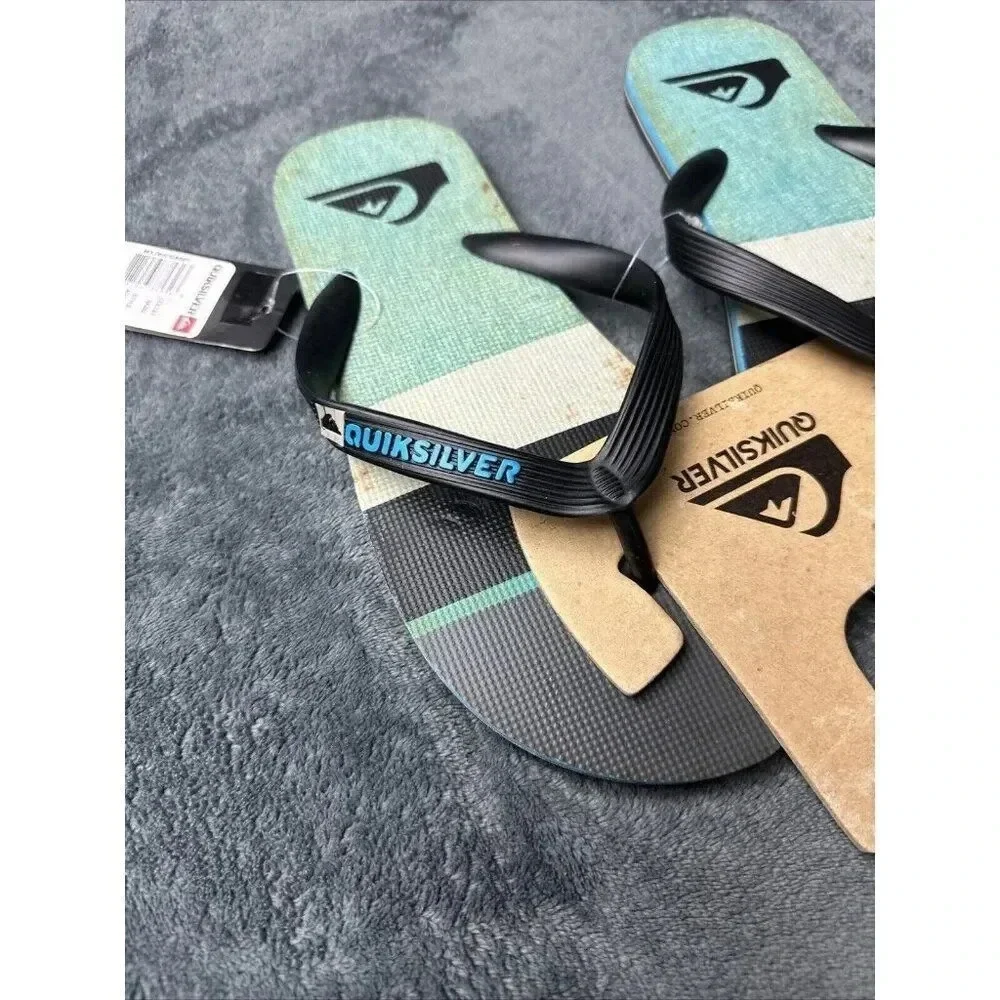 Quiksilver Men’s Molokai Sunset Flip Flop Black Sandals Size 8